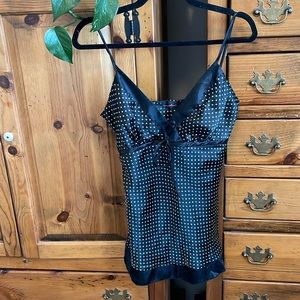 Tempted Hearts silky polkadots tanktop with ties